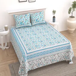 Bombay Spreads Blue 180 TC King Bedsheet with 2 Pillow Covers-image-76