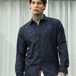 Campus Sutra Men Comfort Slim Fit Floral Printed Spread Collar Casual Shirt-picture-45