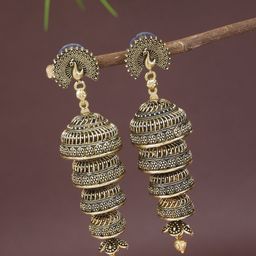I Jewels Contemporary Jhumkas Earrings-image-28