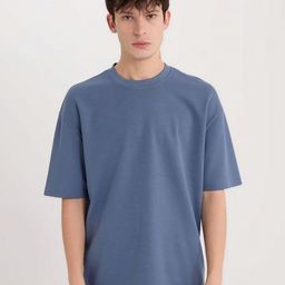THE BEETEL HOUSE Round Neck Drop-Shoulder Sleeves Pure Cotton Oversized T-shirt-picture-6