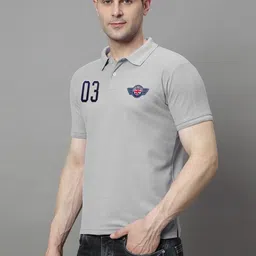 HUSHBUCKS Men Polo Collar Applique T-shirt-picture-20