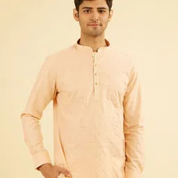 Manyavar Men Solid Festive Cotton Short Kurta-image-35