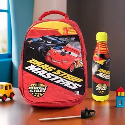 YK Kids Set Of 2 Disney Car Printed School Backpack With Water Bottle-picture-30