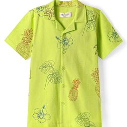 ARIAS By LARA DUTTA Boys Tropical Printed Cuban Collar Cotton Shirt-52