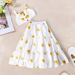 pspeaches Girls Printed Top with Skirt-image-56