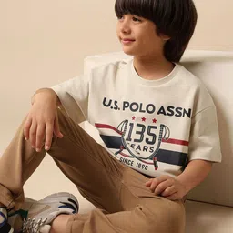 u.s. polo assn. kids Uspa Kids Boys Graphic Printed Boxy Fit Cotton T-shirt-picture-23