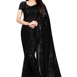 Moda Rapido Embellished Sequinned Poly Georgette Saree-image-4