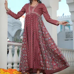 KALINI Women Ethnic Motifs Printed Anarkali Ethnic Dress-image-79