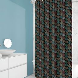 ArtzFolio Black & Green Printed Waterproof Shower Curtains-image-23