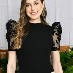 ZEUGEN Puff Sleeve Fitted Top-picture-30