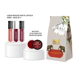 LOVE EARTH Set of 3 Liquid Mousse Matte Lipstick - Pinks & 1 Lip&Cheek Tint-picture-36