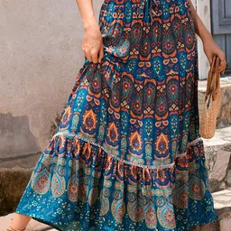 StyleCast Printed Flared Maxi Skirts-picture-14
