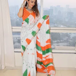 Anouk Floral Pure Cotton Bagru Saree-18