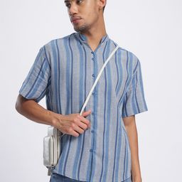 glitchez Core Basics Striped Woven Shirt-image-75