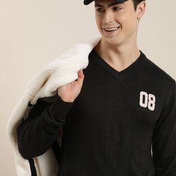 HERE&NOW V-Neck Self-Design Pullover-image-20