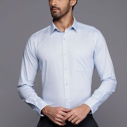 Raymond Men Blue Pure Cotton Solid Slim Fit Formal Shirt-image-37