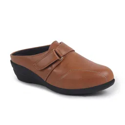 FAUSTO PU Work Wedge Mules with Bows-12