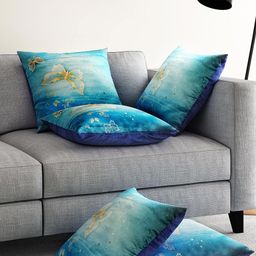 Alina decor Blue Set of 5 Printed 16" x 16" Square Cushion Covers-8
