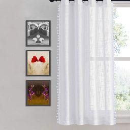 HOMEMONDE White Cotton Sheer Long Door Curtain-picture-51