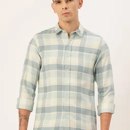 Integriti Slim Fit Checked Pure Cotton Casual Shirt-image-90