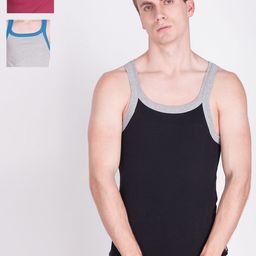 Force NXT Men Pack of 3 Assorted Modern Fit Cotton Gym Vest-image-70