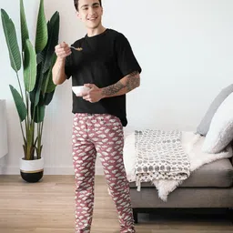 The Indian Garage Co Men Maroon & White Printed Lounge Pants SP18-LNGE03-06-image-63