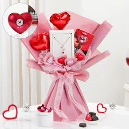 Lipstick And Rose Pendant Chocolate Bouquet-image-12