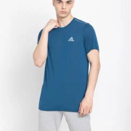Adidas Blue Regular Fit Sports T-Shirt-image-66
