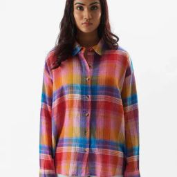 The Souled Store Multicolored Cotton Chequered Shirt-image-14