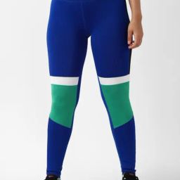 Reebok Blue & Green Color-Block Sports Tights-image-73