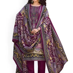 DRAVINAM Trends Women Ethnic Motifs Printed Thread Work Cotton Kurta Set-image-72