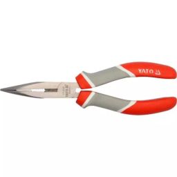 Yato 200 mm Bent Nose Plier Orange and Gray, YT-2028-18