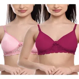 FIMS: Fashion is my Style Pink & Purple Lace Work Everyday Bras - Pack Of 2-image-73