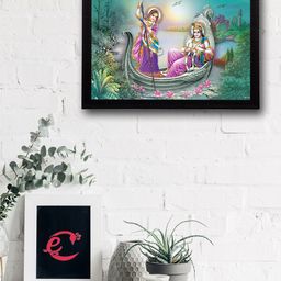 eCraftIndia Multicoloured Radha Krishna UV Wall Art-image-96