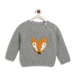 CHUTPUT Unisex Kids Grey & Mustard Embroidered Pullover-61