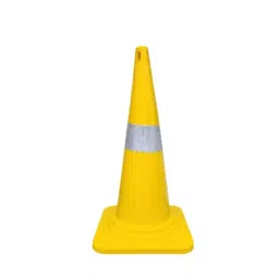 Ladwa Reflective Strip PVC 750 mm Traffic Cone Yellow (Pack of 2)-27