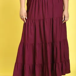 theRebelinme Plus Size A-Line Tiered Skirt-image-68