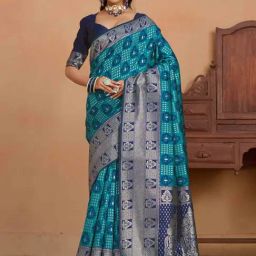 Mimosa Green Woven Saree With Unstitched Blouse-picture-30