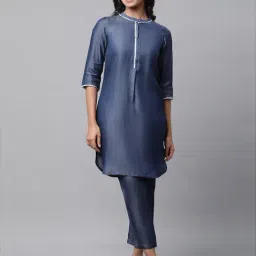 Aurelia Blue Kurti Palazzo Set-picture-1