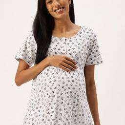 Nejo Print Pure Cotton Maternity Longline Top-image-24