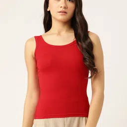 Lady Lyka Women Red Solid Cotton Camisole-image-20
