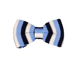 Tossido Blue & Black Woven Design Knitted Bow Tie-image-44