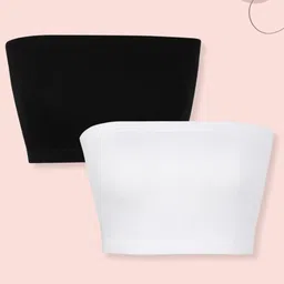 mackly Pack of 2 Solid Strapless Full Coverage Bandeau Bra-2