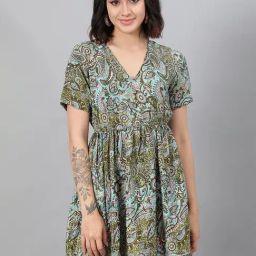 Kotty Multicolor Printed Fit & Flare Dress-image-65