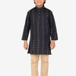 Pro-Ethic Style Developer Kids Black & Beige Printed Full Sleeves Kurta with Pyjamas-image-75