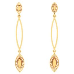 P.C. Chandra Jewellers 14k Gold Round Shape Dangler Earrings-20