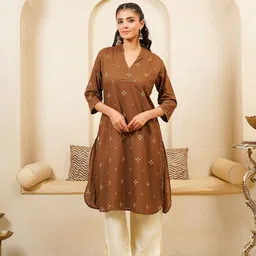 GOODHAND Women Geometric Printed Daily Cotton Straight Kurta-picture-49