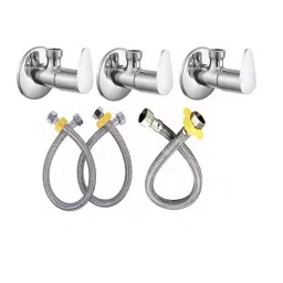 GENERIC Bathroom Faucet Set Stainless Steel Chrome Finish Silver, FG1951 ( Pack of 6)-image-94