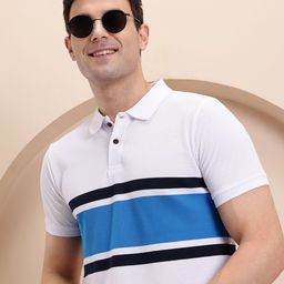 Mast & Harbour Men Colourblocked Polo Collar T-shirt-picture-2