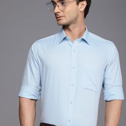 Raymond Slim Fit Geometric Self Design Pure Cotton Formal Shirt-image-42